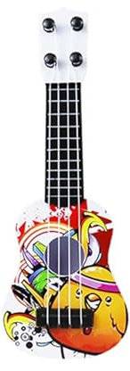 Glomora Kids Toy Ukulele Gitarre,4 Strings Mini Gitarre Kinder Musikinstrumente Bildungsspielzeug klassisches Gitarren Musikspielzeug für Kleinkinder Anfänger Jungen und Mädchen (mit Graffiti)