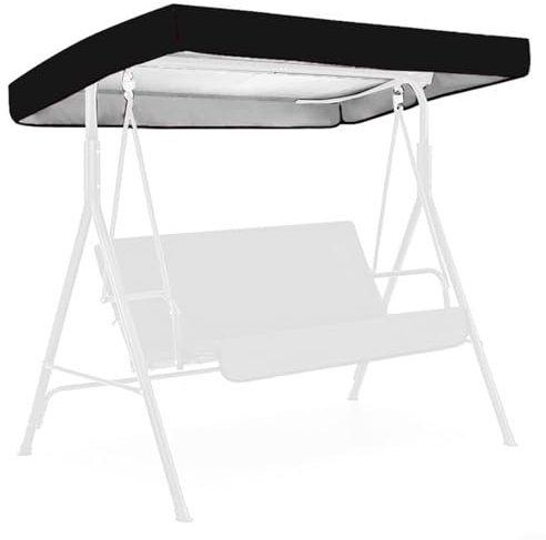 Emiif Cubierta de tela Oxford 210D resistente a la intemperie con agujeros laterales, protector de muebles de patio para lluvia y sol (negro)