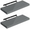 WOLTU Wandregal Volato Set von 2 Regalen Wandboard freischwebend Schweberegal CD DVD Regal Bücherregal Holz Board 60x22,9x3,8cm Hochglänzend Grau RG9478gr-2