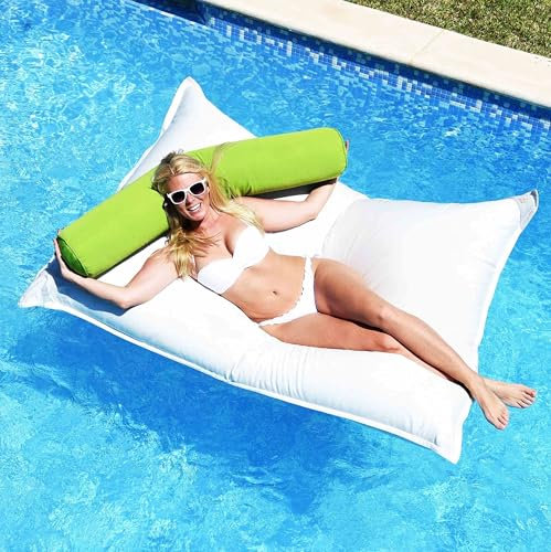 chillisy® Pool Sitzsack Mallorca 160 x 120 – schwimmend – Float-Gefühl inklusive – 5 Jahre Farb-Garantie – Wasserfest, UV-beständig & waschbar - Mandarinen Orange [160x120 cm]