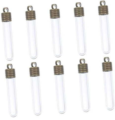 Alipis 10Pcs Mini Glass Wish Bottles with Clear Design Versatile Craft Jars for Potpourri Gemstones and DIY Projects for and Decorative Uses