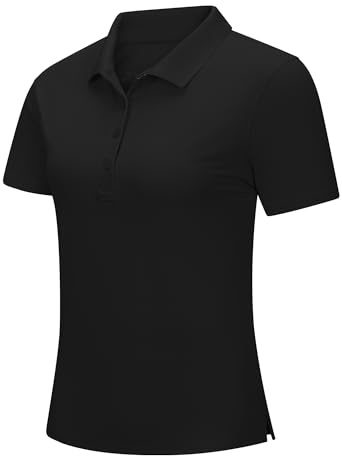 33,000ft Damen Poloshirt UPF 50+ Golf Shirt Atmungsaktives Polohemd | Schnelltrocknend, Leicht, 4-Wege-Stretch, Weich, mit Sonnenbrillenring, für Golfen Casual Tennis, Arbeit