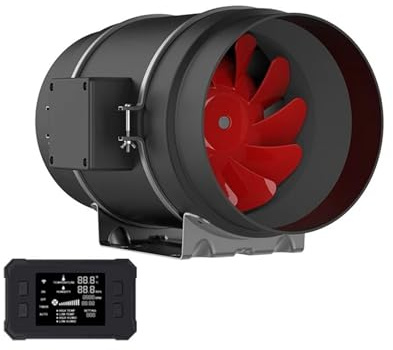 Inline Exhaust Fan 8 Inch EC Motor Smoke Extractor With Speed Controller 553 CFM Strong Airflow 200mm Duct Ventilation Fan for Indoor