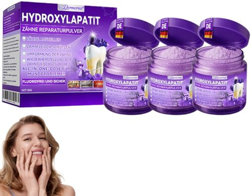 Dormorna Hydroxylapatit Zähne Reparaturpulver, Zahnreparatur Mineralpuder, Zahnrestauration Pulver, Natürliche Zahnstärkung & Zahnfleischpflege, Für frischen Atem & tägliche Reinigung (3)