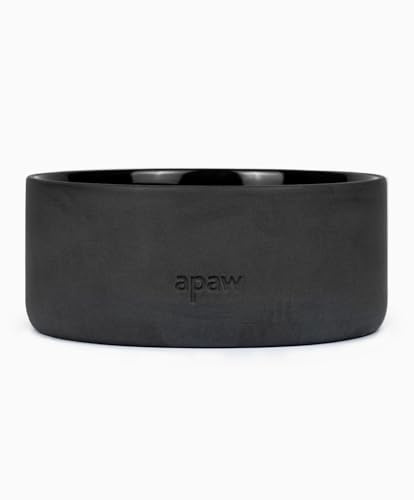 apaw® Ceramic Bowl, Keramiknapf für Hunde, glasierter Napf für Hunde aus Keramik, Fressnapf für Hunde, Verschiedene Größen, Napf für kleine und große Hunde (Charcoal, S)
