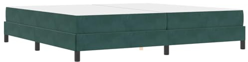 HFXHIJXQ Boxspringbett Dunkelgrün 200x200 cm Holzrahmen mit Lattenrost Taschenfederkernmatratze mittelfest für Schlafzimmer Gästezimmer Modernes Design