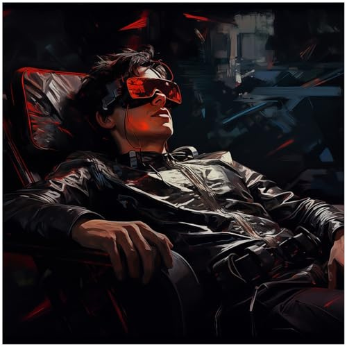 Wallario Memoboard aus Glas mit Motiv, Magnet-Tafel in 50 x 50 cm in Premium Qualität Cyberpunk-Trance