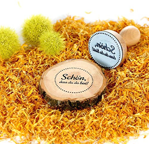 Bütic Schön-Stempel Holzstempel Rundstempel, Stempeltext:Schön.DASS du da bist!, Durchmesser:Ø 50mm