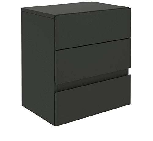 CARO-Möbel Nachtkommode Anno Wandregal Nachtschrank hängend mit 3 Schubladen in schwarz