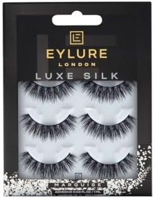 Eylure False Lashes, Luxe Silk Marquise with Adhesive Included, 3 Pair