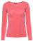 Easy Young Fashion - Damen Basic Rundhals Shirt - Langarm Unterziehshirt - Skinny Fit 1093 - Koralle S