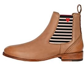 CRICKIT® Chelsea Boot Damen SUVI | Klassischer Chelsea Boot mit Streifen und Herzchen für Damen aus 100% Leder | Herz mit Streifen