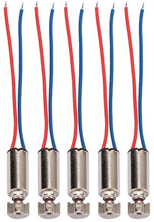 Micro Moteur Vibrant, 5pcs 3V 44000rpm Micro Moteur de Vibration sans Noyau Petit Moteur Électrique Fortes Vibrations Faible Bruit Faible Consommation d'Énergie 0.6W 0.08A