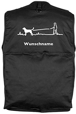 Tierisch-tolle Geschenke Mantrailing 5 - Hundesportweste Hundeführerweste mit Rückentasche und Namen M