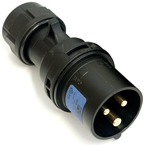 PCE-013-6X SPINA CEE 16A 3P (1P+N+T) 230V IP44 3POLAR SCHWARZ MIDNIGHT SERIE BLACK PLUG