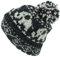 LOUDelephant Wolle Strick Beanie-Mütze mit Bommel - Elefant - Dunkelgrau Muster, One Size