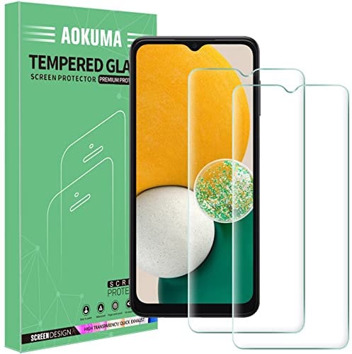 AOKUMA Hartglas kompatibel mit Samsung Galaxy A13 5G/4G, [2 Stück] Displayschutzfolie für Galaxy A13 5G/4G [0,26 mm] [extrem kratzfest] [High Definition]