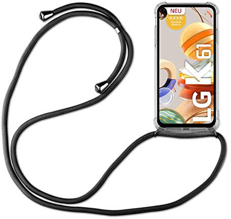 betterfon Hülle Kompatibel mit LG K61 | Handykette Smartphone Halskette Hülle mit Band | Handyhülle mit Kordel zum Umhängen Kompatibel für K61 | Schwarz