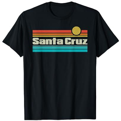 anni '70 '80 California CA Retro Tramonto City Santa Cruz Maglietta