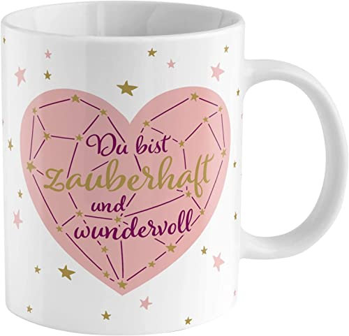 GRUSS & CO Zaubertasse mit Motiv Zauberhaft | Motiv-Wechsel-Tasse, Porzellan, 35 cl, Tasse mit Spruch, Geschenkbox | Geschenk lustig, Überraschung | 47056
