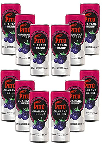 Pitu Guarana + Berry 12er Set Cocktail 12x 0,33L (10% Vol) ready to drink Alkoholhaltig inklusive Pfand EINWEG- [Enthält Sulfite]