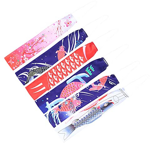 Cabilock 6Pcs Japanischen Karpfen Windsack Fisch Flagge Banner Koinobori Windsack Outdoor Hängen Dekorationen für Japanische Sushi Restaurant Izakaya Zimmer