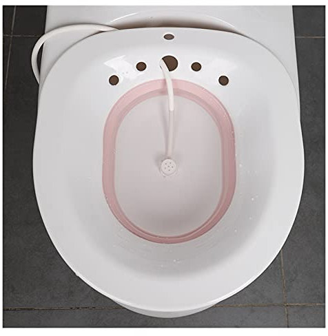 DIFFCULT Bidet Portatile, Bidet Portatile Pieghevole Evitano di Accovacciare la Ciotola del Bidet di per Le Donne in Gravidanza Anziani Viaggiare a CAS (Color : Pink)
