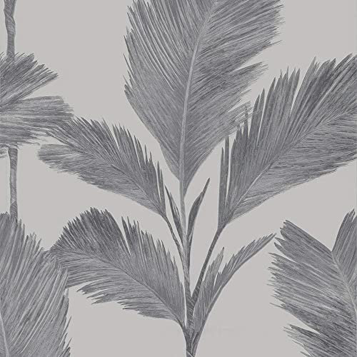 Belgravia Decor Alessia Leaf Silver Grey Wallpaper GB210 - Italian Vinyl