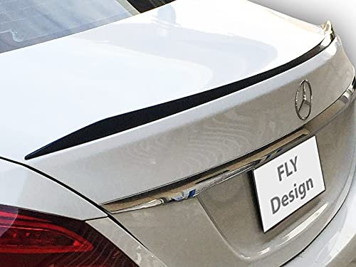 FLY DESIGN 70162 Heckspoiler passend für Mercedes C-Klasse W205 Limo, Heckflügel, Spoilerlippe für Auto-Tuning, in OEM-Still, ABS Kunststoff, Obsidianschwarz 197 lackiert