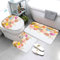 AOLIGL Badematte Exotische,Bunte Muscheln Badematten Set rutschfest Waschbar Badgarnitur 3teilig - WC Deckelbezug U-förmigen Contour Badezimmerteppich Matte Flauschige Mikrofaser