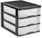 AC - Cajonera de Almacenamiento Sobremesa con 3 cajones, Torre de Almacenamiento Multiusos para Oficina, hogar, Escuela - 26,8 x 27 x 35,5 cm - Color Negro - Modelo Aleatorio