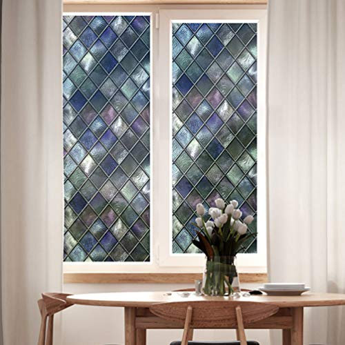 Veemoon Selbstklebend Farbige Fensterfolie Sichtschutzglasaufkleber für Fenster 3D Kirchenfenster Gebeizt Glasfensteraufkleber Gothic