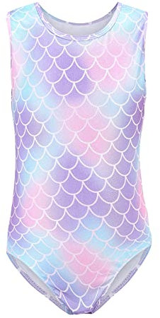 SEAUR - Kinder Turnanzug Ärmellos Mädchen Trikot Gymnastik Tanzen Ballet Kleidung Klassisch Gymnastikanzug Lila 120-130CM