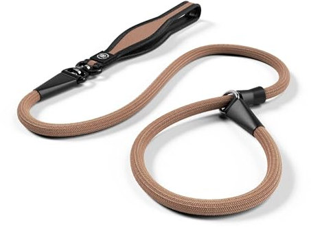 BullyBillows Anti-Pull Anti-Choking Training Dog Lead | 1.2m Active Light Dog Lead Designed With Graded Materials | Suitable For Strong Dogs | Suitable For All dog Breeds | Dark Military Tan