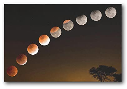 Lunar Eclipses 2022 Posterdruck, Fotokunst, Malerei, Leinwand, Poster, Zuhause, moderne Dekoration, Poster, 60 x 90 cm