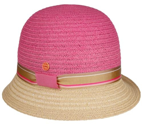 Mayser Nanni Twotone Strohhut Glockenhut Made in EU Damen Frühling Sommer pink One Size