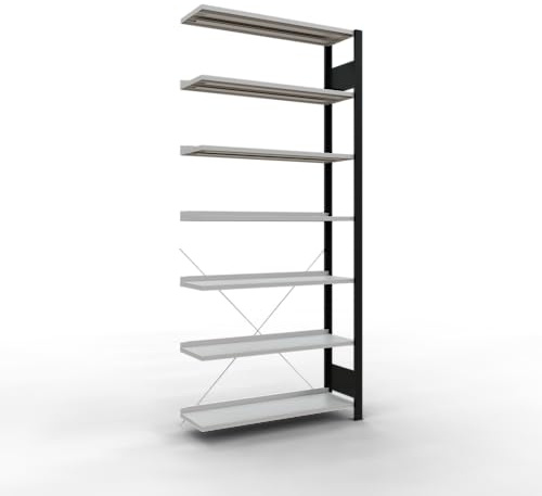 SCHULTE Lagertechnik Büroregal Stecksystem Anbauregal - 2300x1000x300 mm,Typ 85kg schwarz