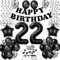 Luftballons 22. Geburtstag Mann Frauen Deko Schwarz Tortendeko 22. Geburtstag Deko Mann Frau Schwarz Geburtstagsdeko 22 Jahre Geburtstag Frauen Männer dekoration Schwarz 22 Geburtstag deko torte
