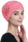 Alnorm Frauen Turban Blumen Mützen Bambus Viskose Schlafmütze Pfirsichrosa