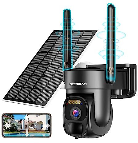 3K Wireless Wifi Surveillance Camera, HD 5MP Outdoor Solar Camera, PTZ Security Camera, 355° PAN and Tilt 110°, 80M Colour Night Vision, AI Human Detection, Two-Way Audio