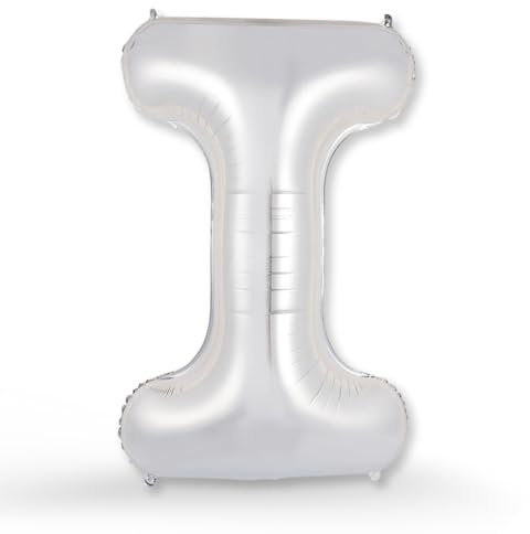FUNXGO XXL Groß Folienballon Buchstaben I Silber -Riesen Alphabet ca. 100m - Verstärktes Material - Helium oder Luftfüllung - Perfekt für Geburtstag, Hochzeit, Party Dekoration & JGA - Ballon I Silber