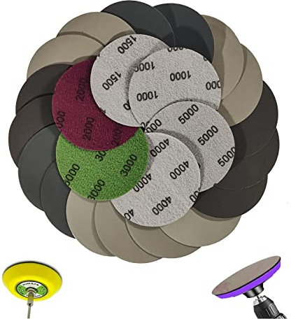 Ozmw 30 Pezzi 75mm Dischi Carta Vetrata con Velcro, 75mm Dischi Abrasivi Rotondi, Velcro Per Levigatrice