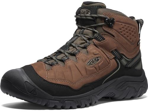KEEN Men's Targhee 4 Mid Height Durable Comfortable Waterproof Hiking Boots, Bison/Black, 11
