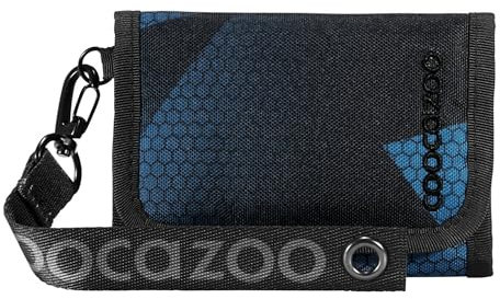 Coocazoo Geldbörse „Electric Ice”, schwarz-blau, Portemonnaie mit Sichtfenster innen & außen, recyceltes Polyester, Münzfach & Kartenfächern, Klettverschluss, ab der 3. Klasse