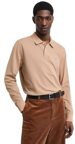 GANT REG Shield LS Pique Rugger, Warm Khaki, XL