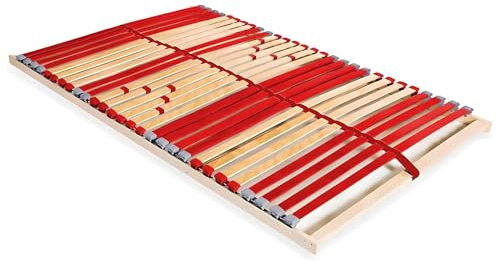 Coemo Lattenrost Ruby 100 x 200 cm 7-Zonen 28 Leisten Kopfteil und Härtegrad verstellbar für Jugendbetten - für alle Matratzenarten | Schlaftypen