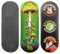 SPITBOARDS 34mm Fingerboard Deck - Real Wood (5-Layers) Classic Popsicle Street Shape - Size: 34 x 96 mm - Single Graphic Deck (Real Wear) - Optimized Concave - Green Mushroom