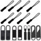 Reißverschluss Zipper, 8 Stück Ersatzteile Reißverschluss Zipper und 8 Stück Reißverschluss Anhänger, Abnehmbares Metall Zipper Pull, Zipper Tag, Reissverschlussgriff, für Rucksack, Sportbekleidung