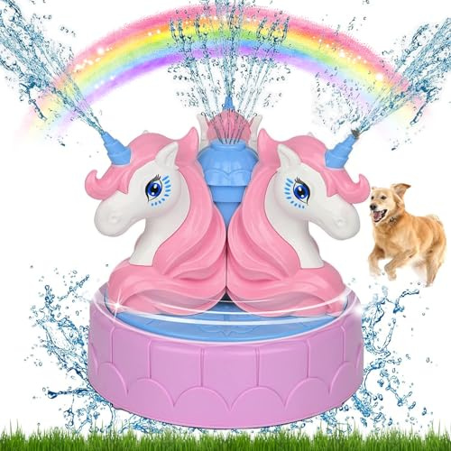 Jeux d Eau Exterieur pour Enfants,Arroseurs de Jouets Aquatiques Arroseurs Jeux d’Eau de Jeux d’extérieur,Jouets de Jeu en Plein air pour 3 4 5 6 7 8 9 10 Ans garçons Filles Cadeau (Licorne)