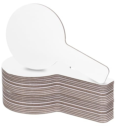 PATIKIL Lavagne a Secco Portatili 9x5 Doppio Cerchio Laterale 24pz | Lavagna Cancellabile Secco Paletta per Risposta, Portatile, per Giochi Votazione Insegnamento Ufficio Feste